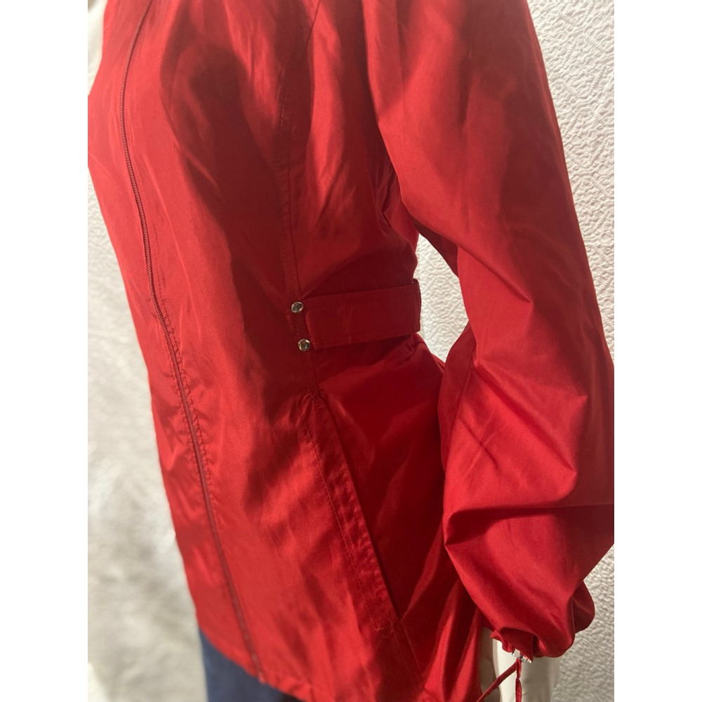 Jones New York Red Packable Rain Jacket Parka Windbreaker | Street Style Size L - Picture 5 of 15